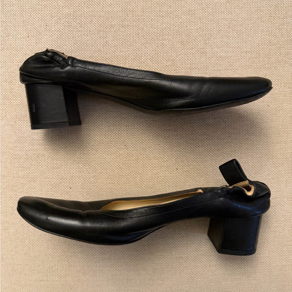 Everlane Leather Day Heels - black, block heel, size 9, good-fair